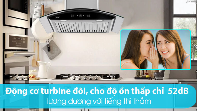 Máy hút mùi tum kính Sevilla SV-C107/C107B - Hàng chính hãng
