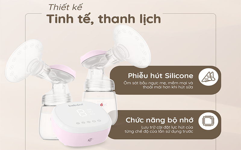 Máy hút sữa điện đôi Latteo 5 Beborn BP06TG - Hàng chính hãng