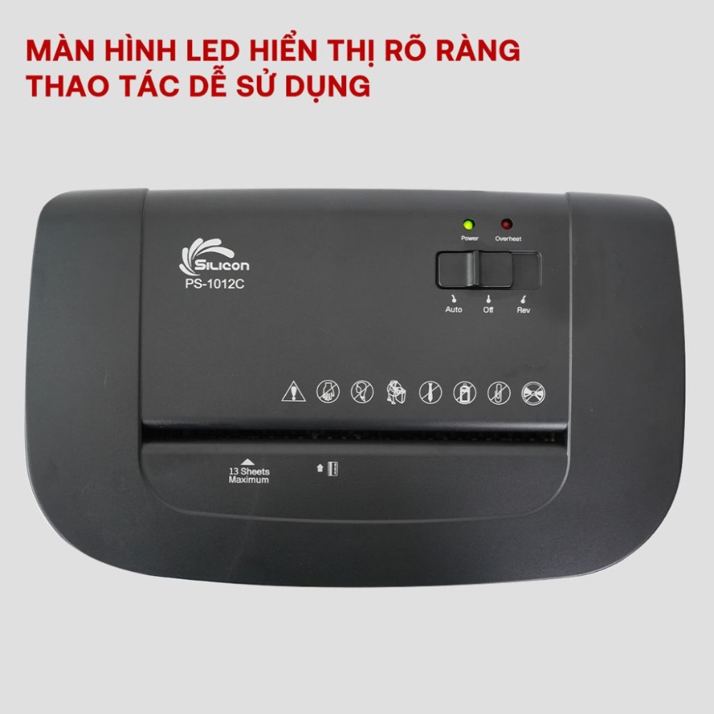 Máy hủy tài liệu Silicon PS-1012C - Hàng chính hãng