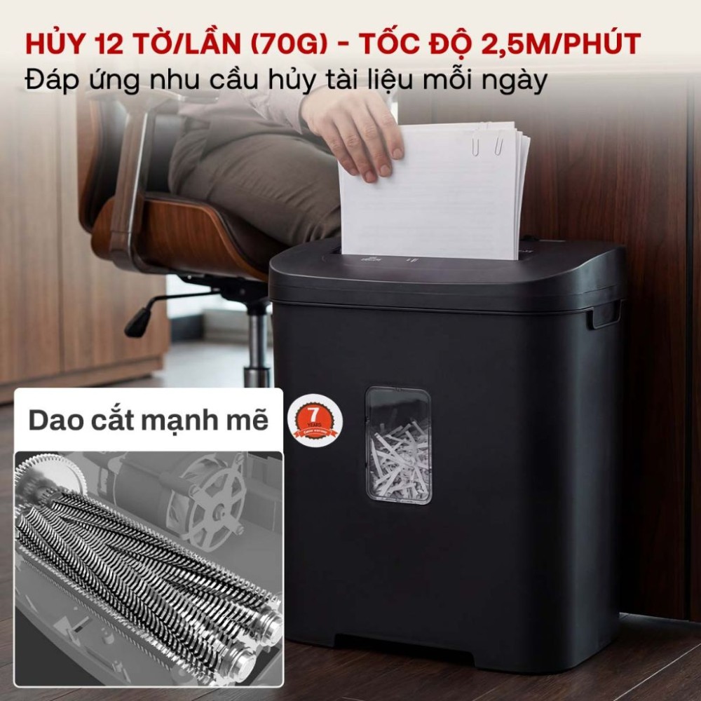 Máy hủy tài liệu Silicon PS-1012C - Hàng chính hãng
