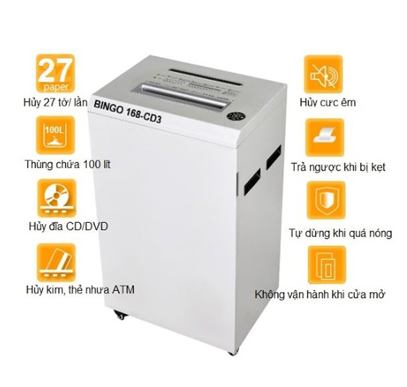 Máy hủy tài liệu Bingo 168-CD3 - Hàng chính hãng