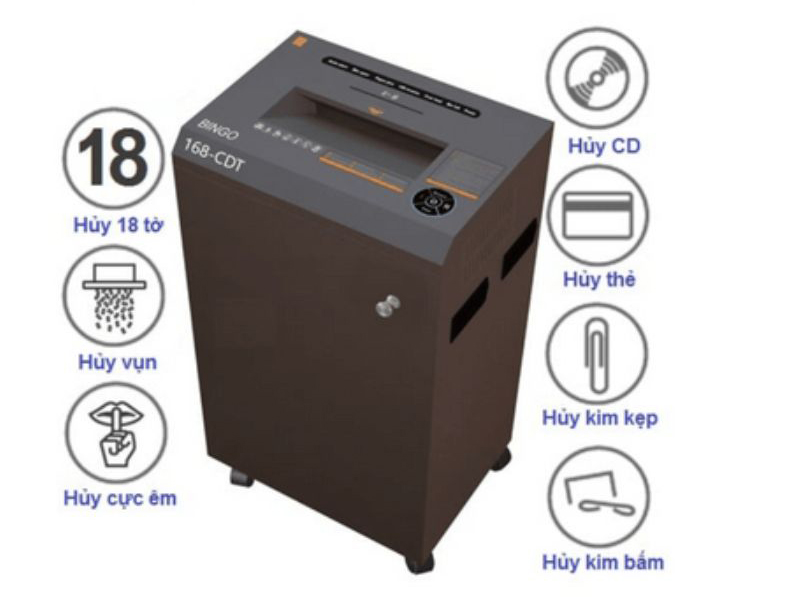 Máy hủy tài liệu Bingo 168-CDT - Hàng chính hãng