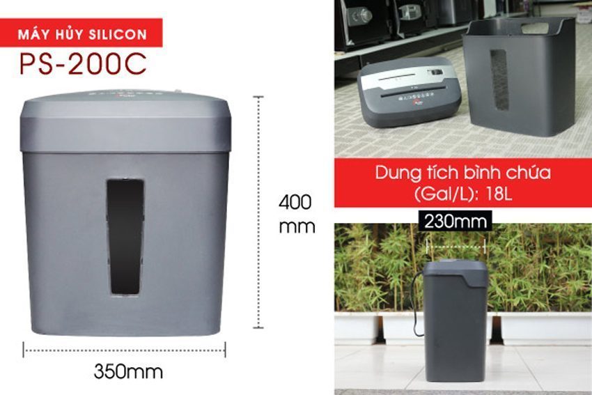 Máy hủy tài liệu Silicon PS-200C - Hàng chính hãng