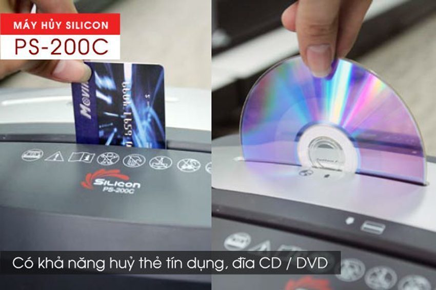 Máy hủy tài liệu Silicon PS-200C - Hàng chính hãng