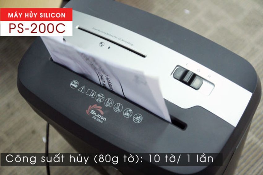 Máy hủy tài liệu Silicon PS-200C - Hàng chính hãng
