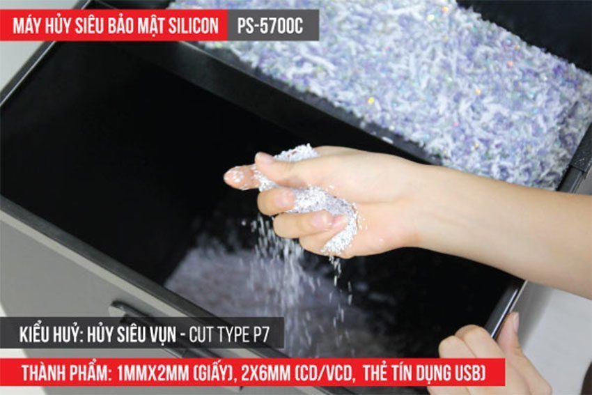 Máy hủy tài liệu Silicon PS-5700C - Hàng chính hãng