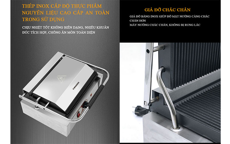 Máy kẹp nướng điện đa năng Tiross TS9661 - Hàng chính hãng