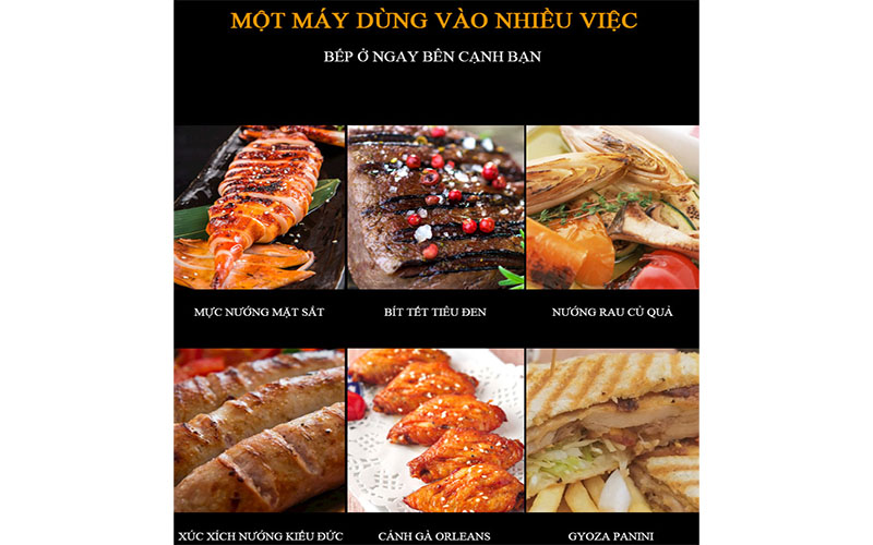 Máy kẹp nướng điện đa năng Tiross TS9661 - Hàng chính hãng