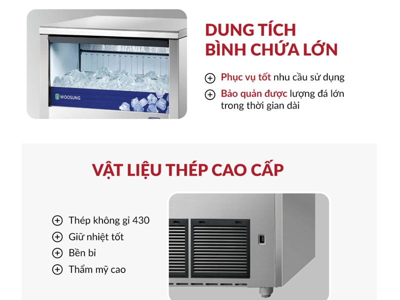 Máy làm đá công nghiệp Woosung WSIM-050A - Hàng chính hãng