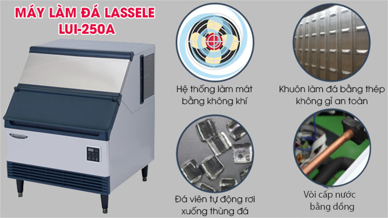 Máy làm đá viên Lassele LUI-250A - Hàng chính hãng