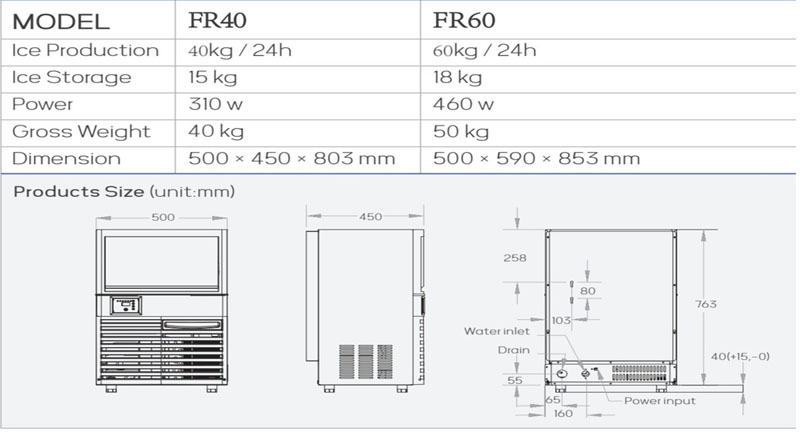 Máy làm đá viên Fujiair FR60 - Hàng chính hãng