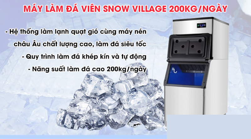 Máy làm đá viên Snow Village AP-200 - Hàng chính hãng