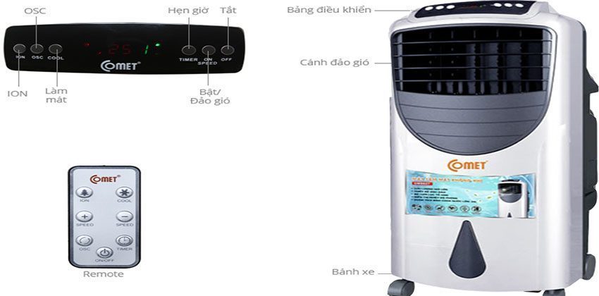 Máy làm mát không khí Comet CM8827C - Hàng chính hãng