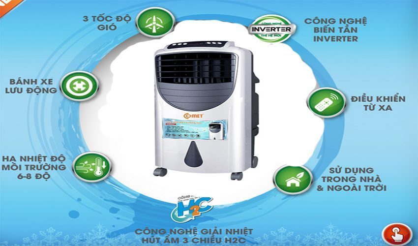 Máy làm mát không khí Comet CM8827C - Hàng chính hãng