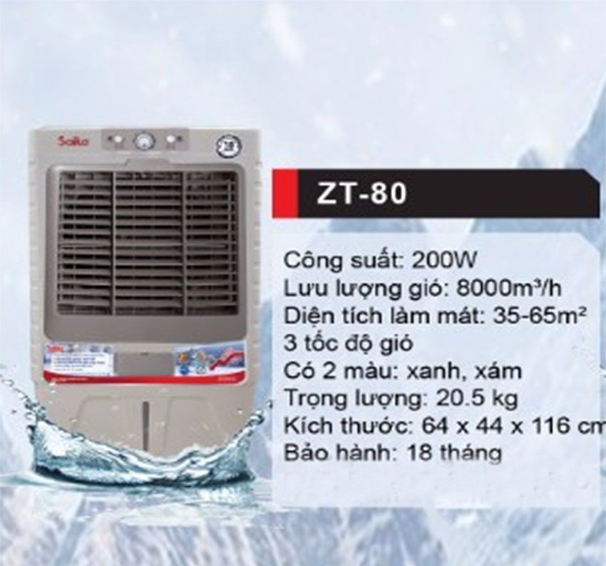 Máy làm mát không khí Saiko ZT-80 - Hàng chính hãng