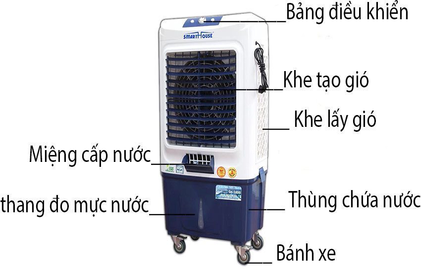 Máy làm mát không khí Smart House SH-5800 - Hàng chính hãng