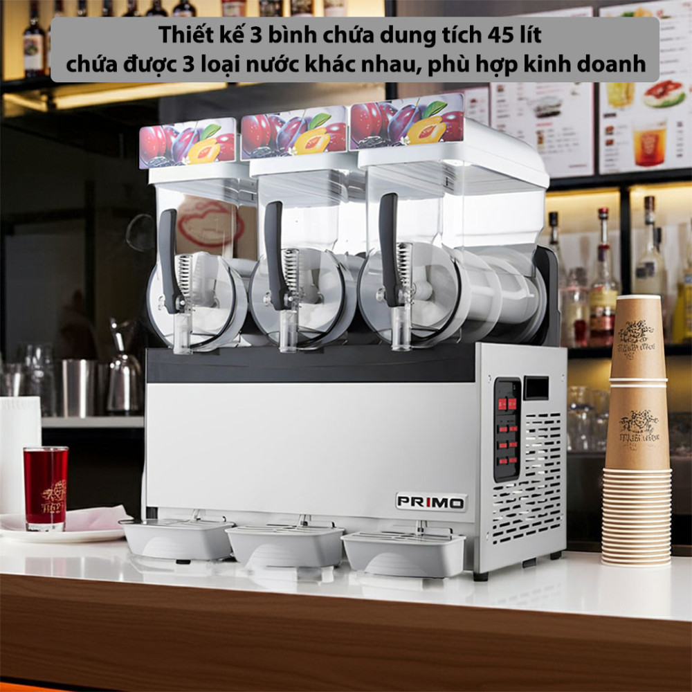 Máy làm slush 3 ngăn Primo 0200601421 dung tích phù hợp để kinh doanh
