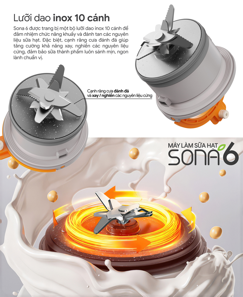  Máy làm sữa hạt 2Good SONA 6 - Hàng chính hãng