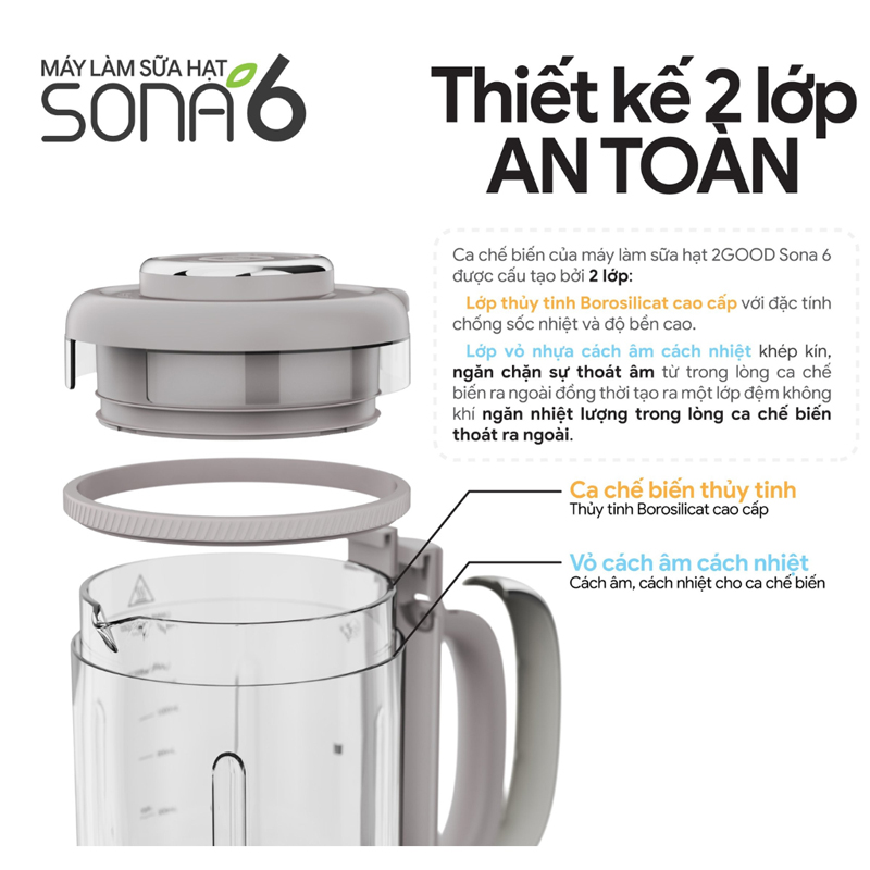  Máy làm sữa hạt 2Good SONA 6 - Hàng chính hãng