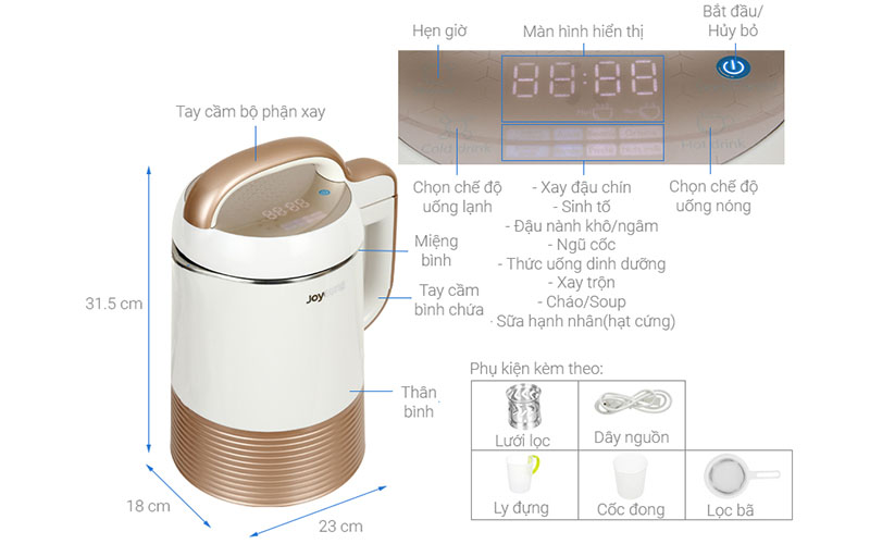 Máy làm sữa hạt Joyoung DJ13C-Q3 - Hàng chính hãng