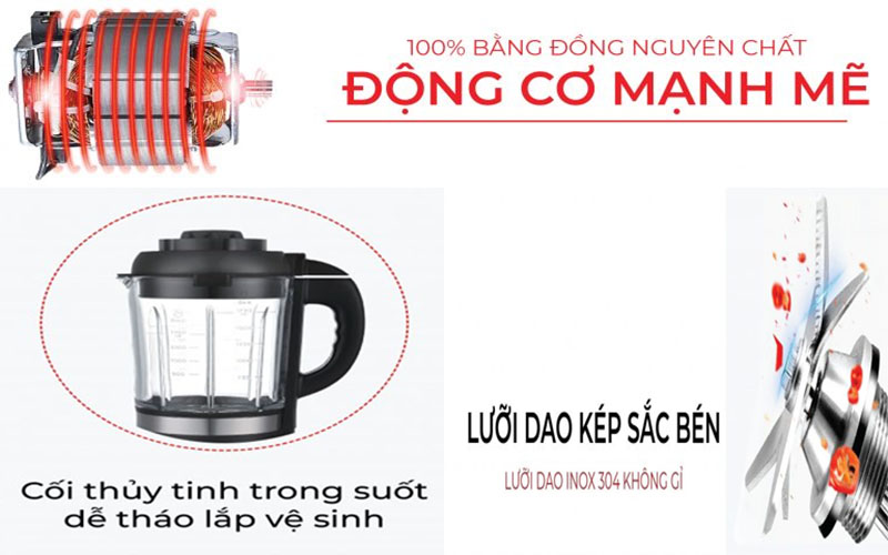 Máy làm sữa hạt Rapido RHB1800D - Hàng chính hãng