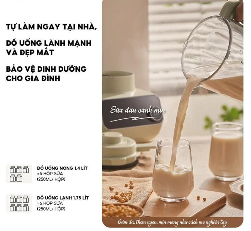 Máy làm sữa hạt Bear SB-SH17V - Hàng chính hãng