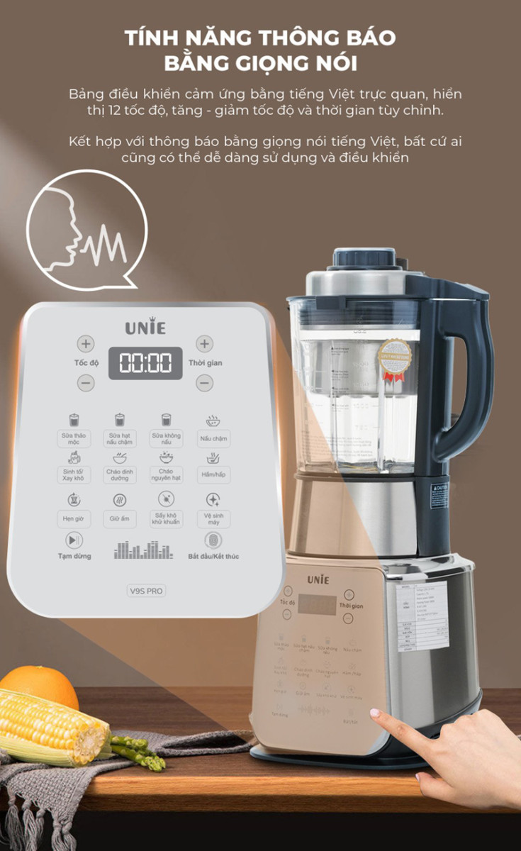 Máy làm sữa hạt cao cấp Unie V9S PRO - Hàng chính hãng
