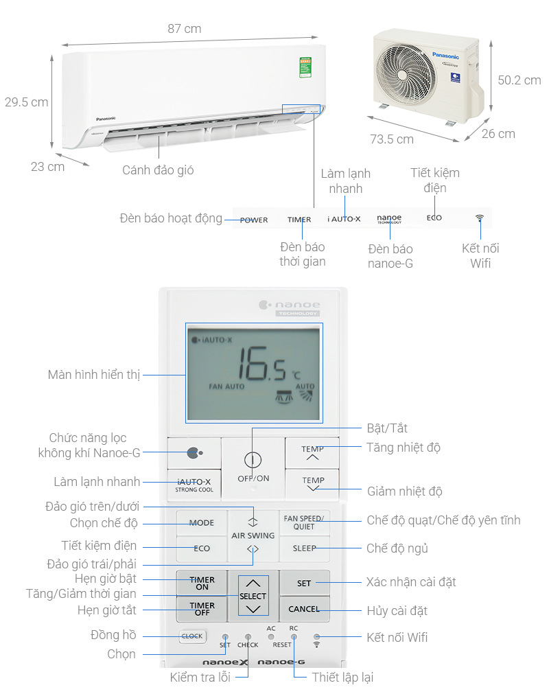 Máy lạnh 1 chiều Panasonic CU/CS-XPU9XKH - Hàng chính hãng