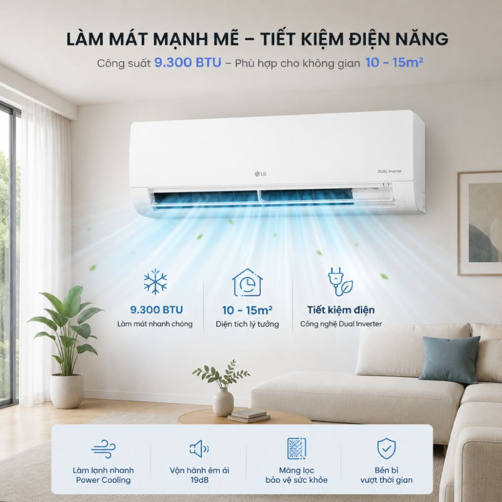Máy lạnh LG Inverter 1 HP IEC09M2 - Hàng chính hãng