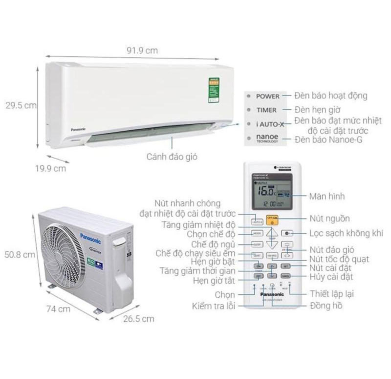 Máy lạnh innerter Panasonic  CS/CU-XPU18XKH-8B - Hàng chính hãng