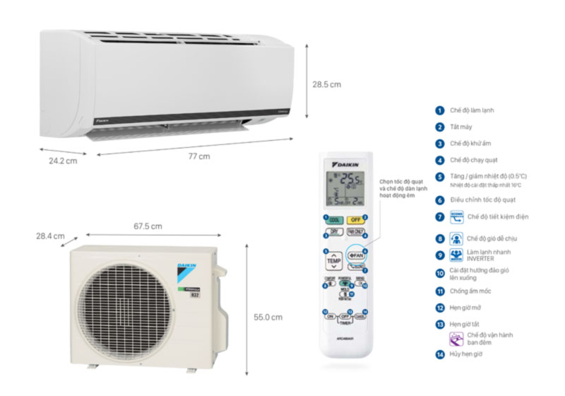 Máy lạnh inverter Daikin FTKB50XVMV - Hàng chính hãng