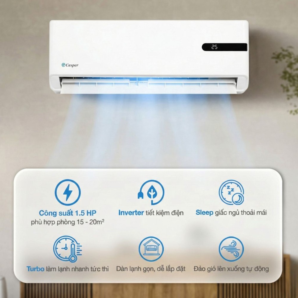Máy lạnh Casper inverter 1.5 HP GC-12IB36 - Hàng chính hãng