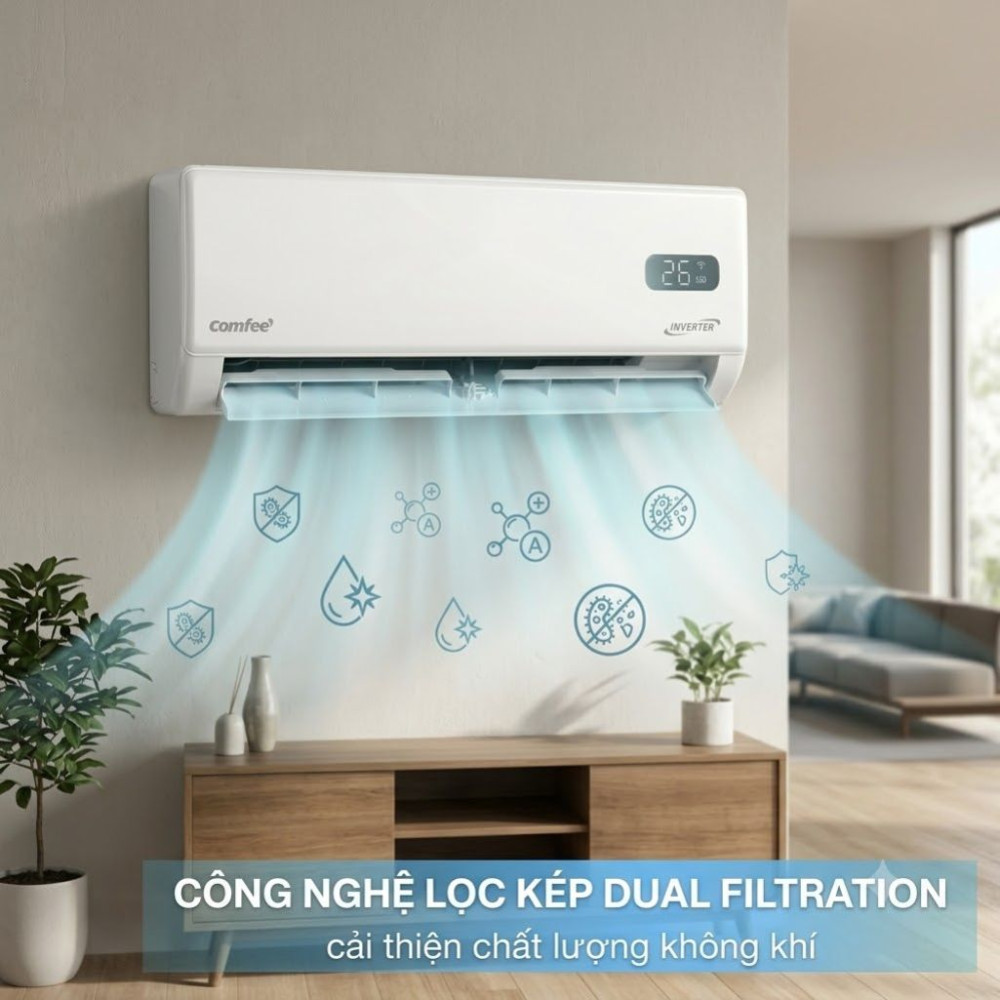 Máy lạnh Comfee Inverter 1 HP CFS-10VGXF/CFS-10VGXC - Hàng chính hãng