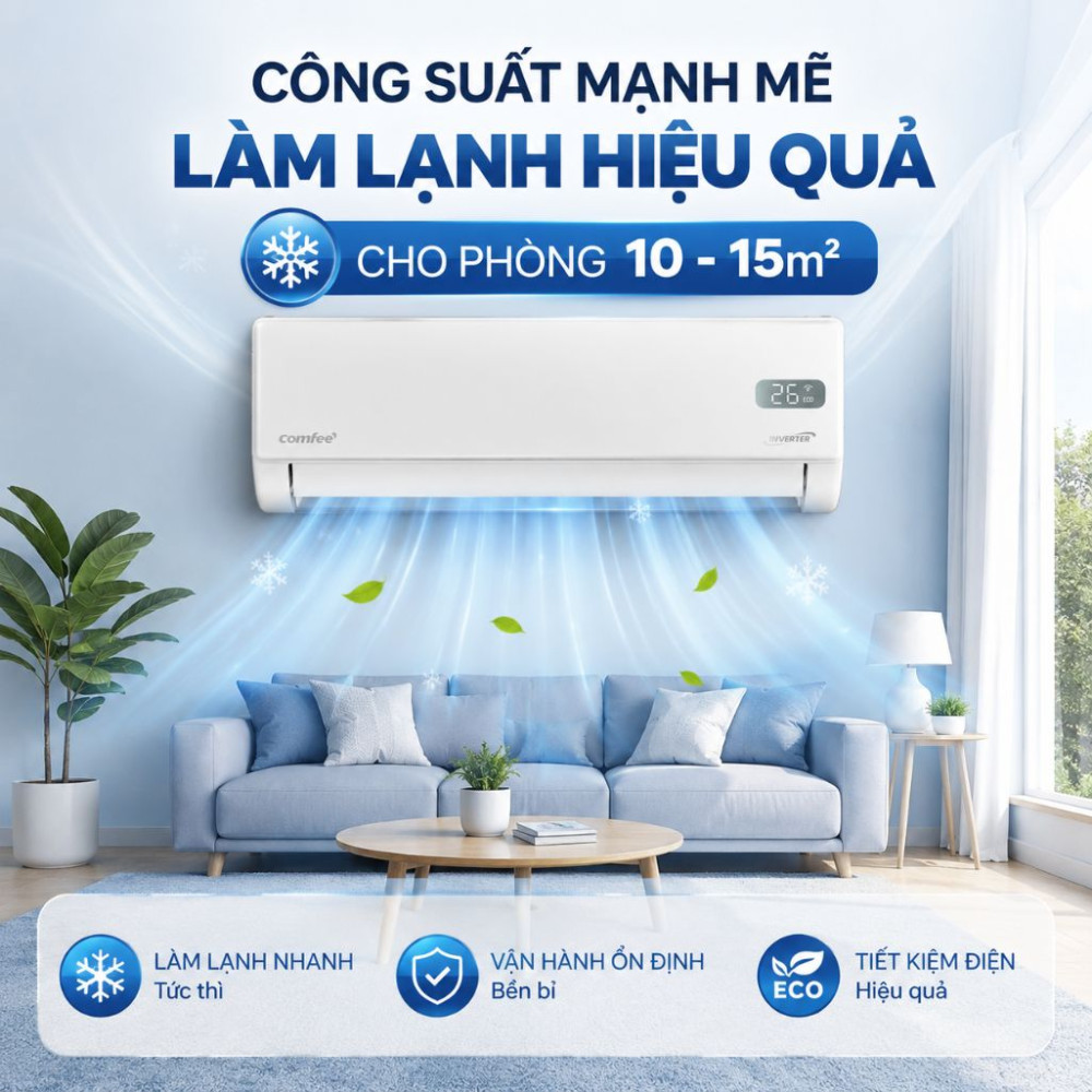 Máy lạnh Comfee Inverter 1 HP CFS-10VGXF/CFS-10VGXC - Hàng chính hãng