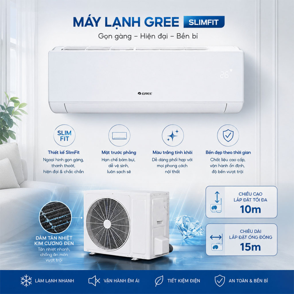 Máy lạnh Gree 1.5HP BD12CN - Hàng chính hãng
