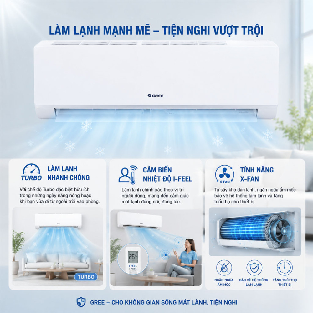 Máy lạnh Gree 1.5HP BD12CN - Hàng chính hãng