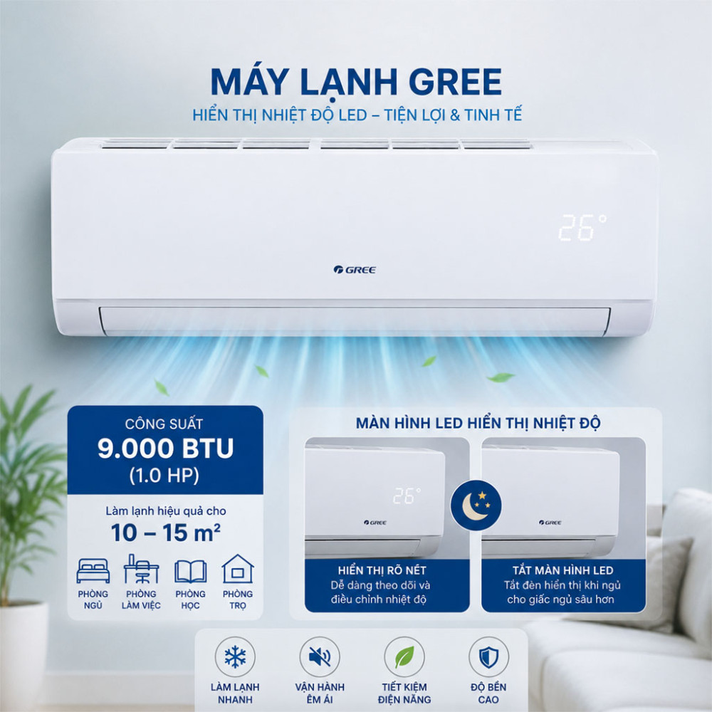Máy lạnh Gree 1HP BD9CN - Hàng chính hãng