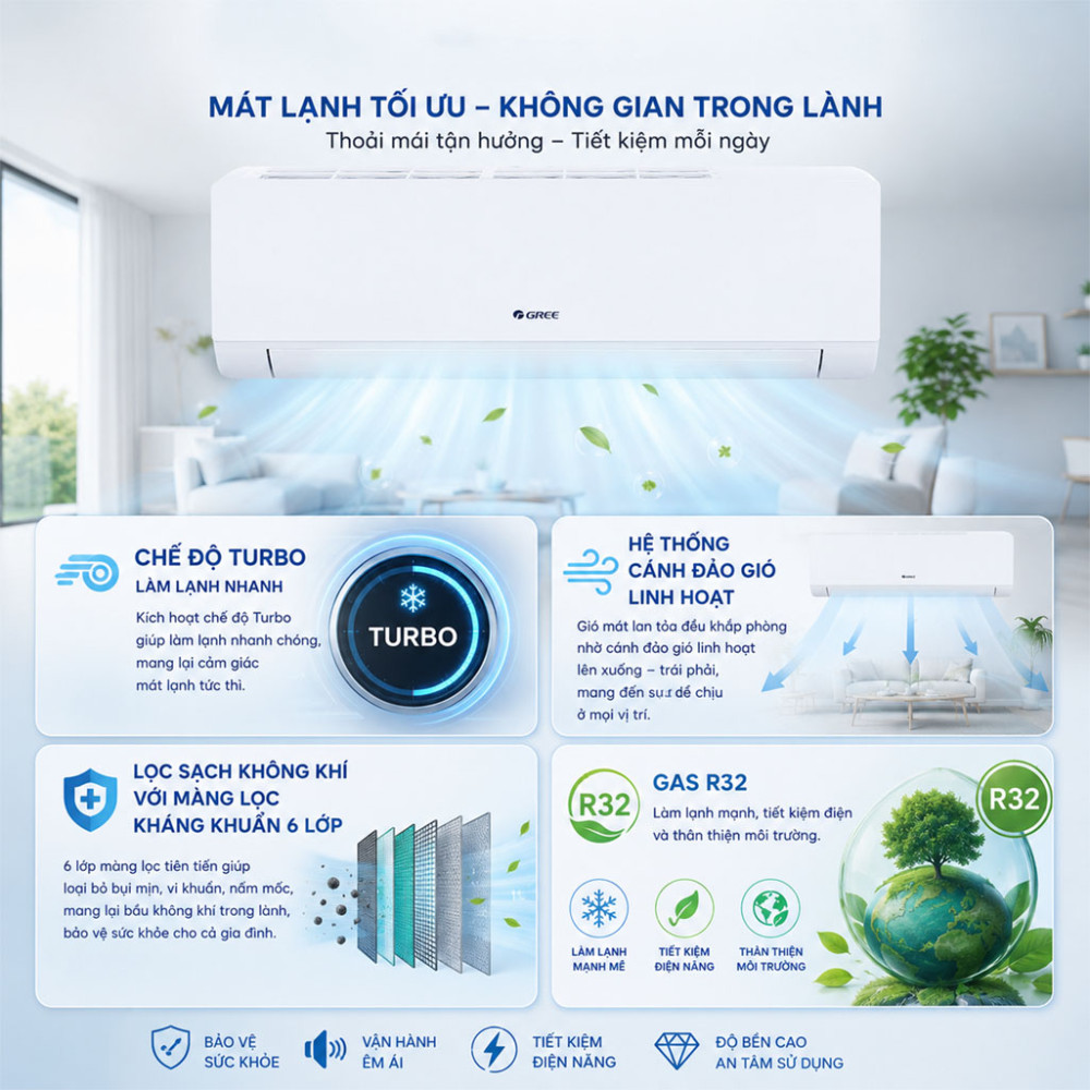 Máy lạnh Gree 1HP BD9CN - Hàng chính hãng