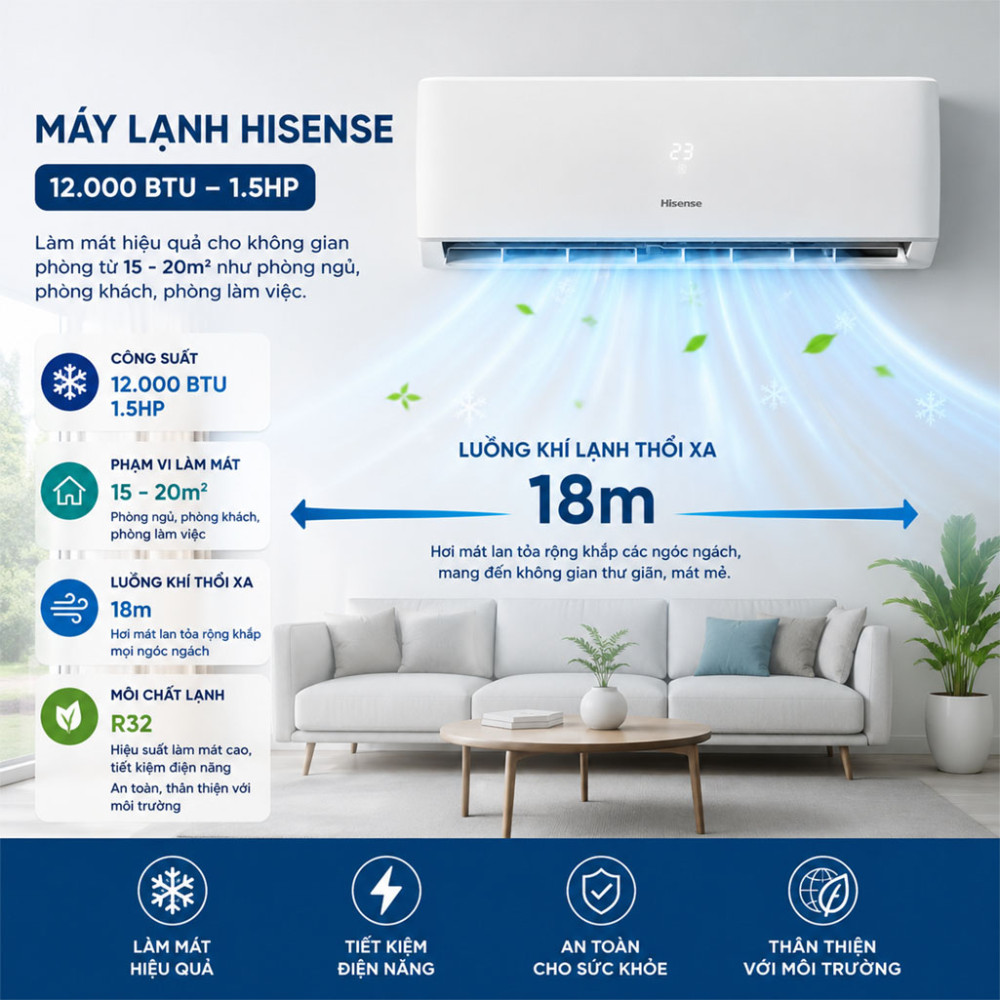 Máy lạnh Hisense 1.5HP AS-12CR4RVEDJ01 - Hàng chính hãng