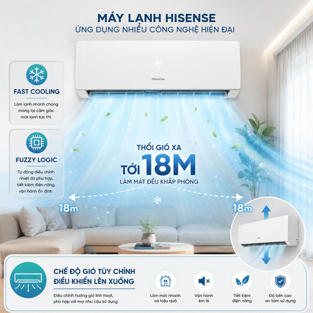 Máy lạnh Hisense 2 HP AS-18CR4RXADIB00 - Hàng chính hãng
