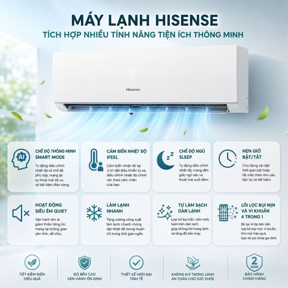 Máy lạnh Hisense 2 HP AS-18CR4RXADIB00 - Hàng chính hãng