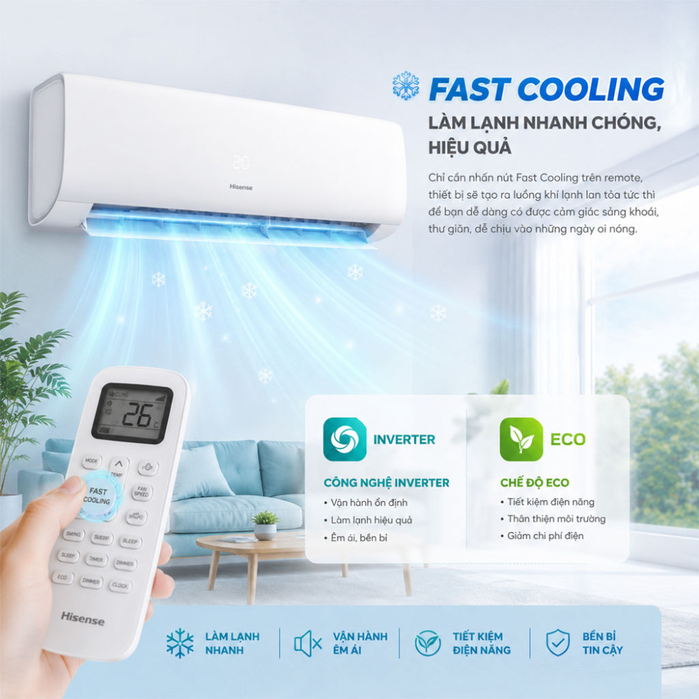 Máy lạnh Hisense Inverter 1.5HP AS-12TR4RYDTU00B - Hàng chính hãng