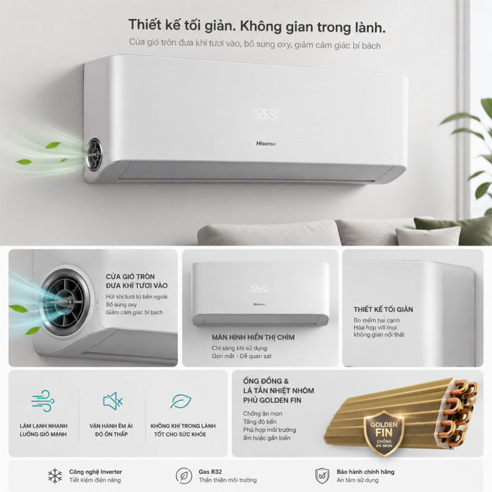 Máy lạnh Hisense Inverter 1.5 HP AS-12TW4RWUVA00 - Hàng chính hãng