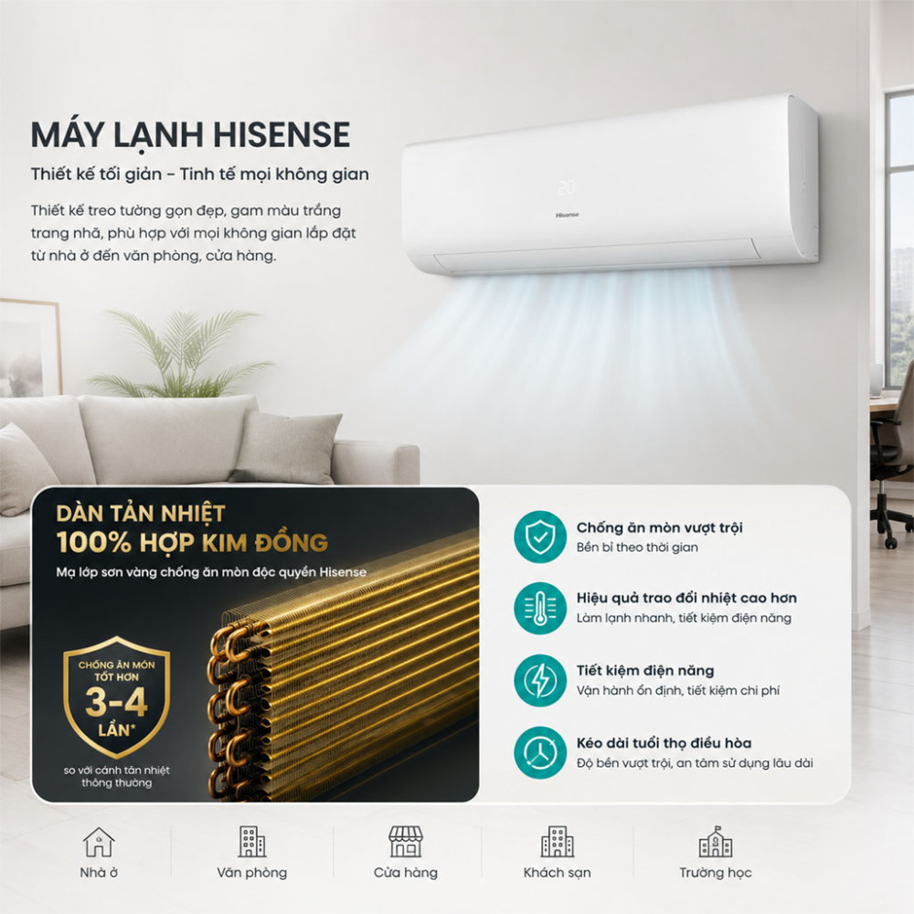 Máy lạnh Hisense Inverter 1HP AS-10TR4RYDTU02 - Hàng chính hãng