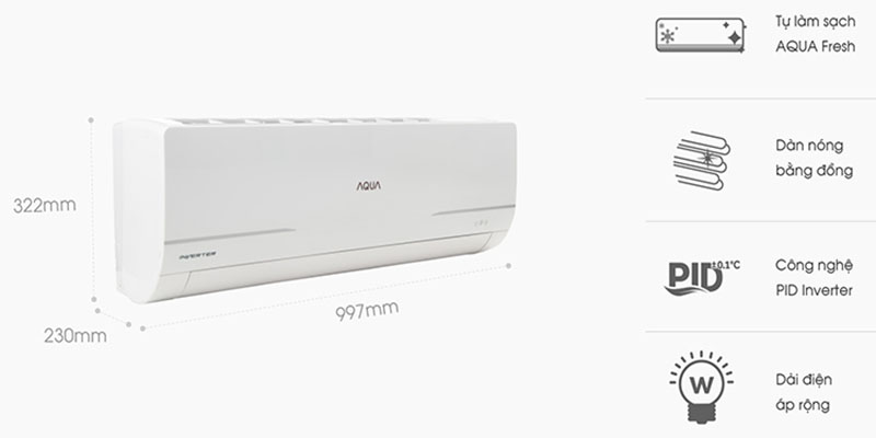 Máy lạnh Inverter Aqua AQA-KCRV18WNM - Hàng chính hãng