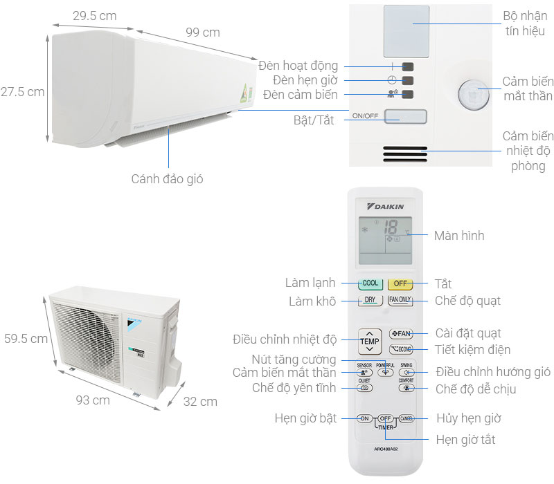Máy lạnh Inverter Daikin FTKC50UVMV/RKC50UVMV - Hàng chính hãng