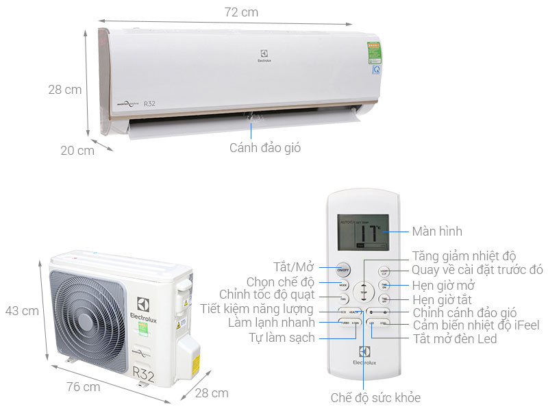 Máy lạnh Inverter ELectrolux ESV09CRS-B2 - Hàng chính hãng