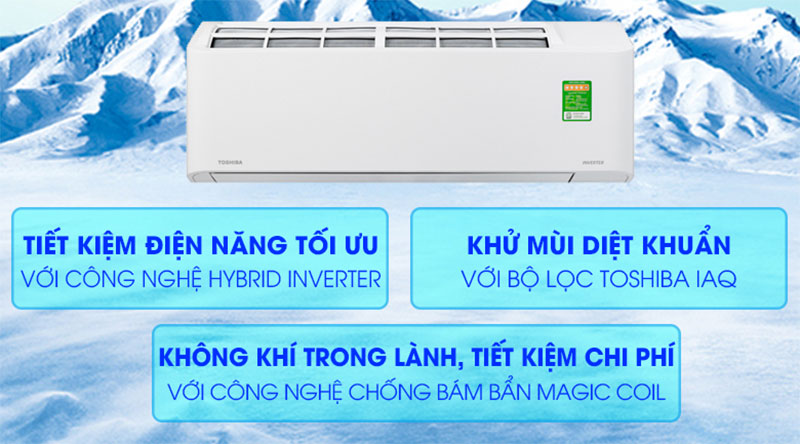 Máy lạnh Inverter Toshiba RAS-H13C2KCVG-V/H13C2ACVG-V - Hàng chính hãng