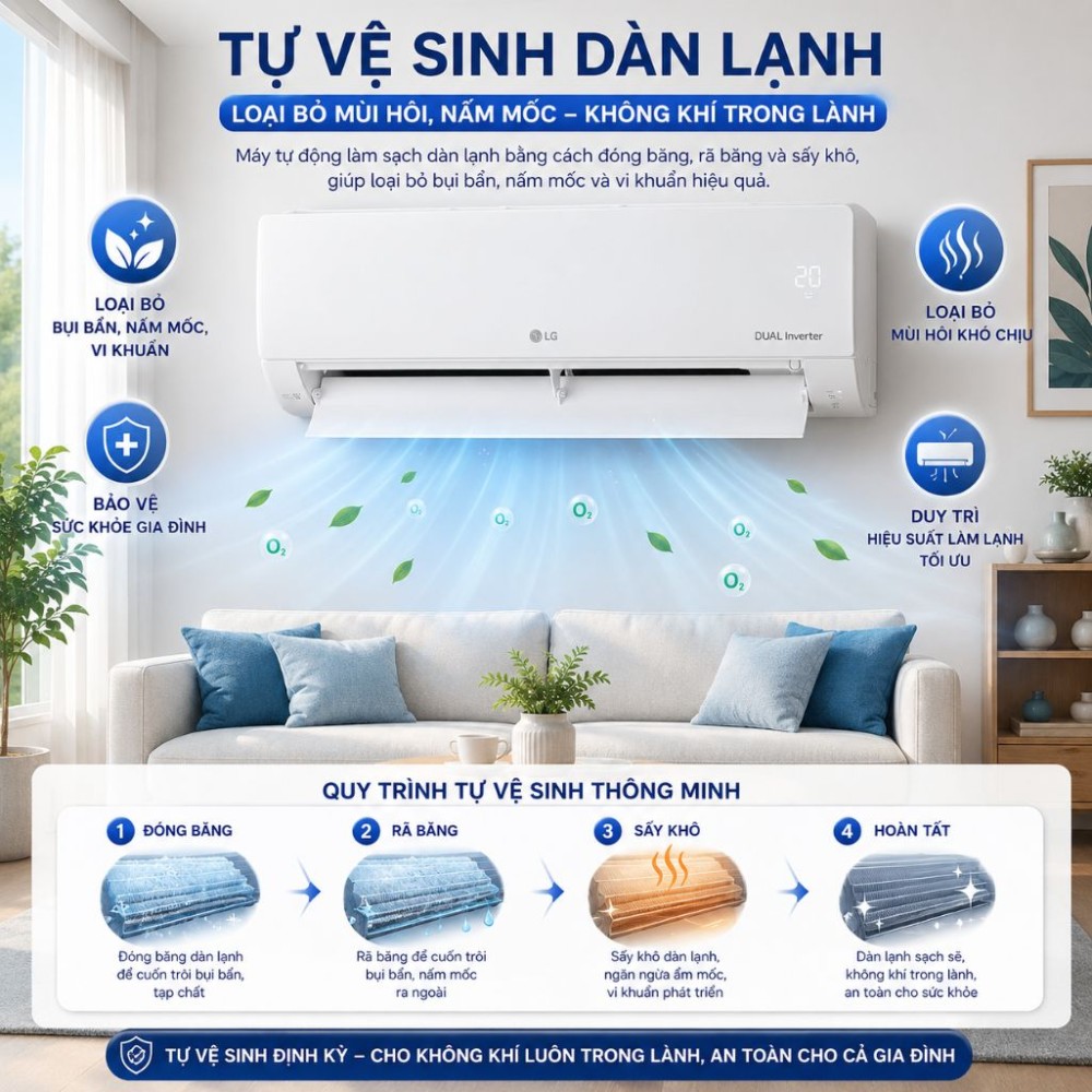 Máy lạnh LG Inverter 1.5HP IEC12M2 - Hàng chính hãng