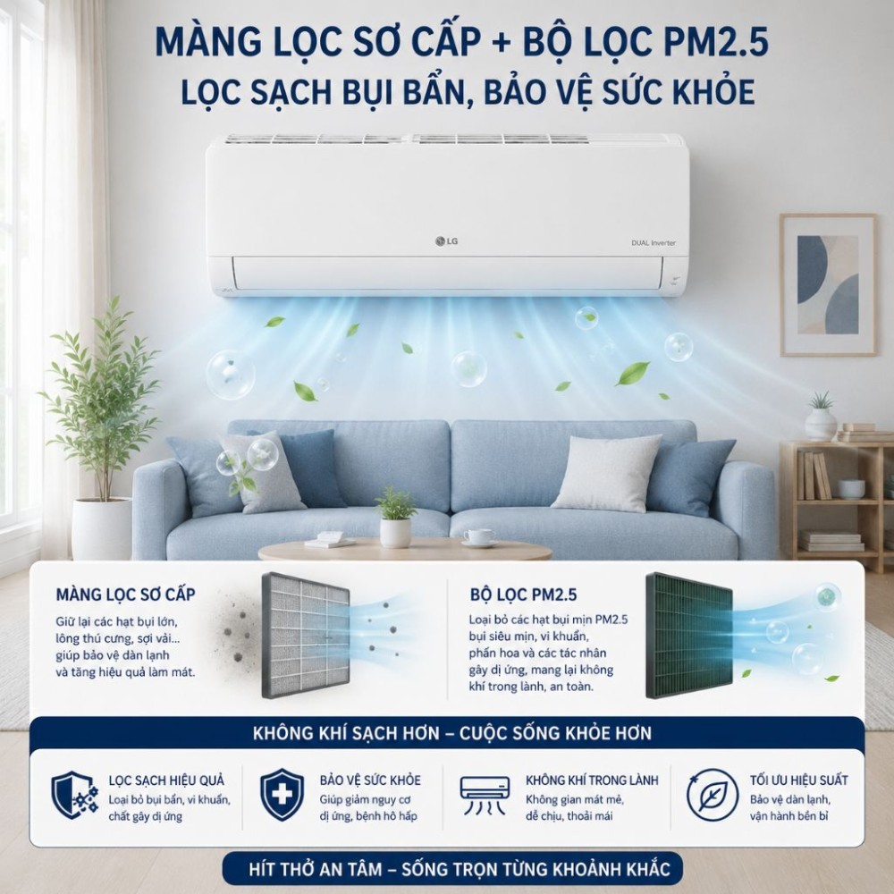 Máy lạnh LG Inverter 1HP IEC09M2 - Hàng chính hãng